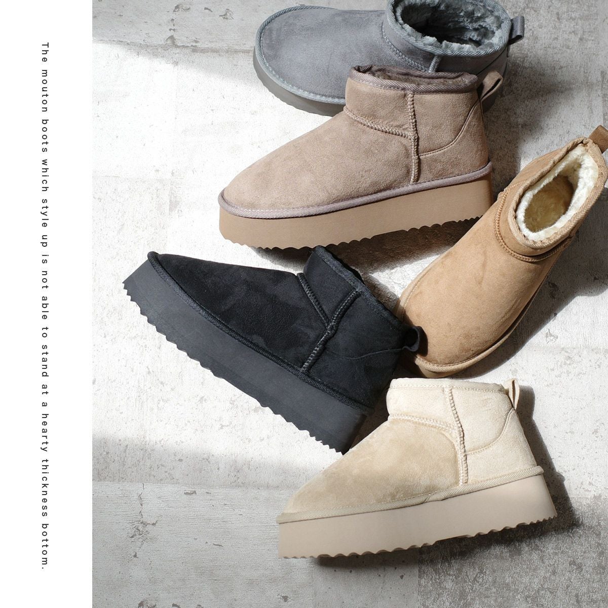 クリアランスSALE】厚底ムートンブーツショート レディース | 《公式