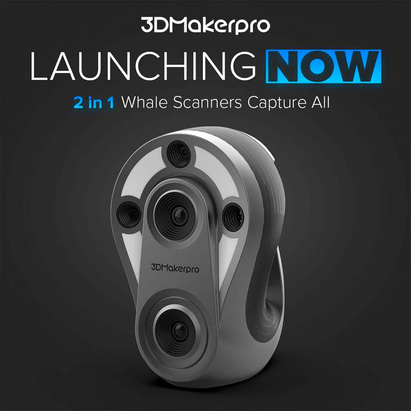 3DMakerpro Whale 3D Scanner – 0.05mm Accuracy Dual Core – AMPANOVA