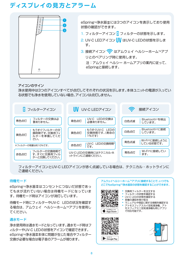 新) eSpring浄水器Ⅲ】電源アダプターをコンセントに差し込んで電源が