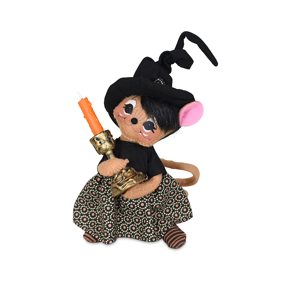6in Witch Mouse with Candle - Annalee Dolls