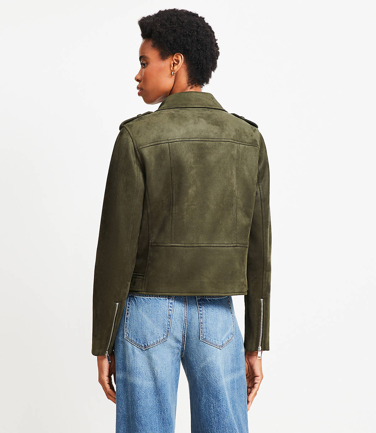Faux Suede Moto Jacket
