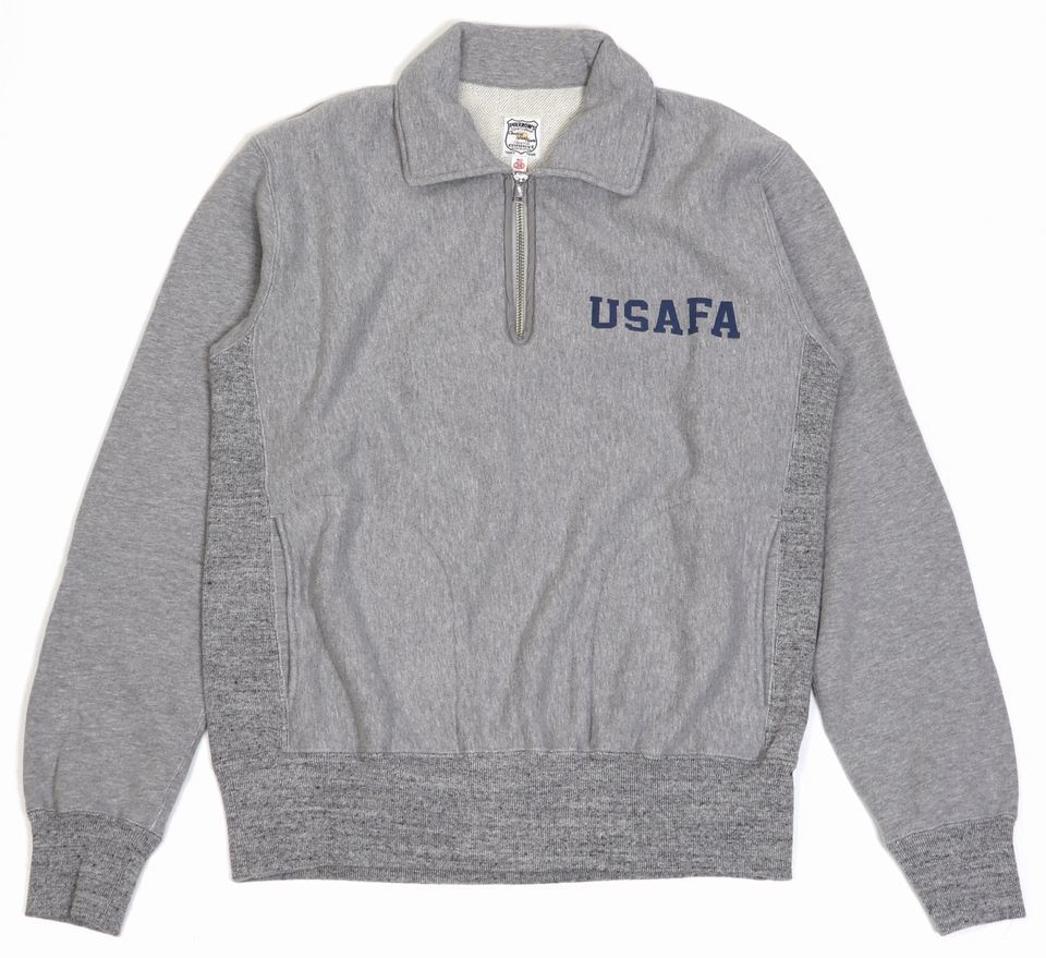 Pherrow's/フェローズ」USAFAプリント ハーフジップスウェット【杢