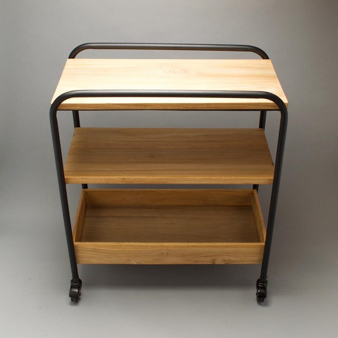 ワゴン アンティーク家具 キャスター付き シンプル アイアン ラック 棚