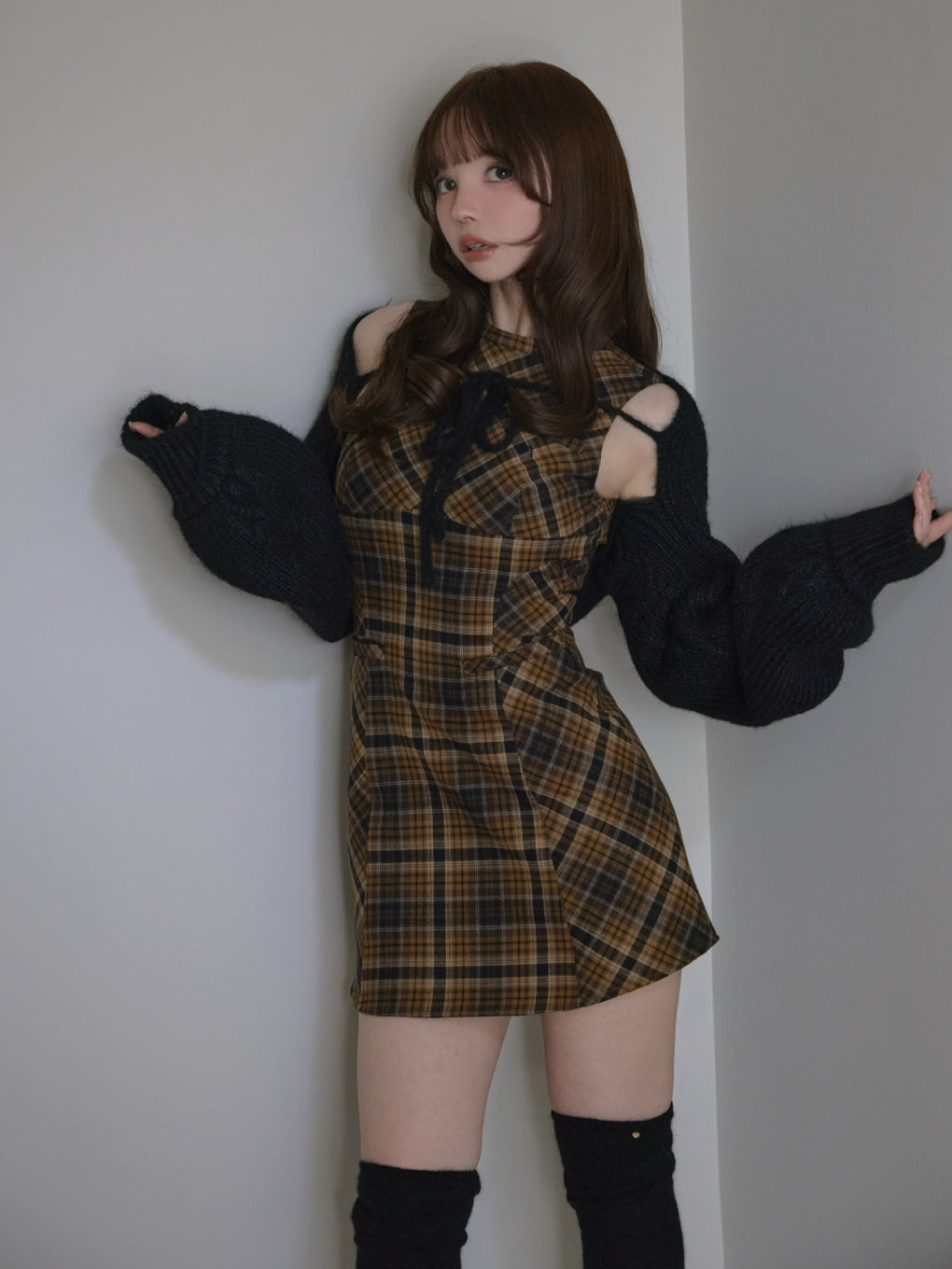 ANDMARY】Mimi check set mini dress