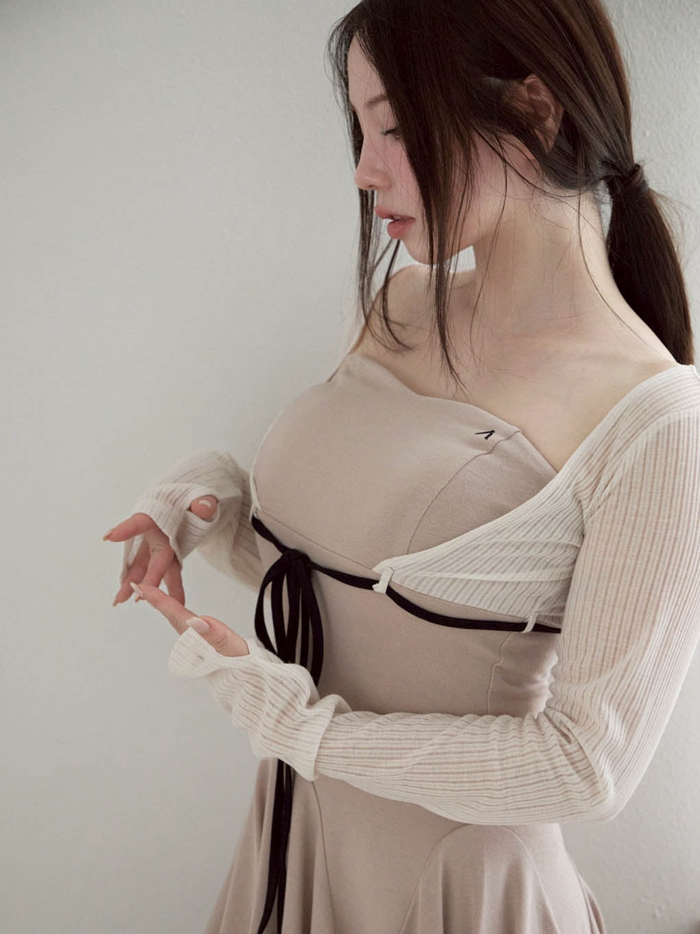 ANDMARY】Lona ribbon mini dress