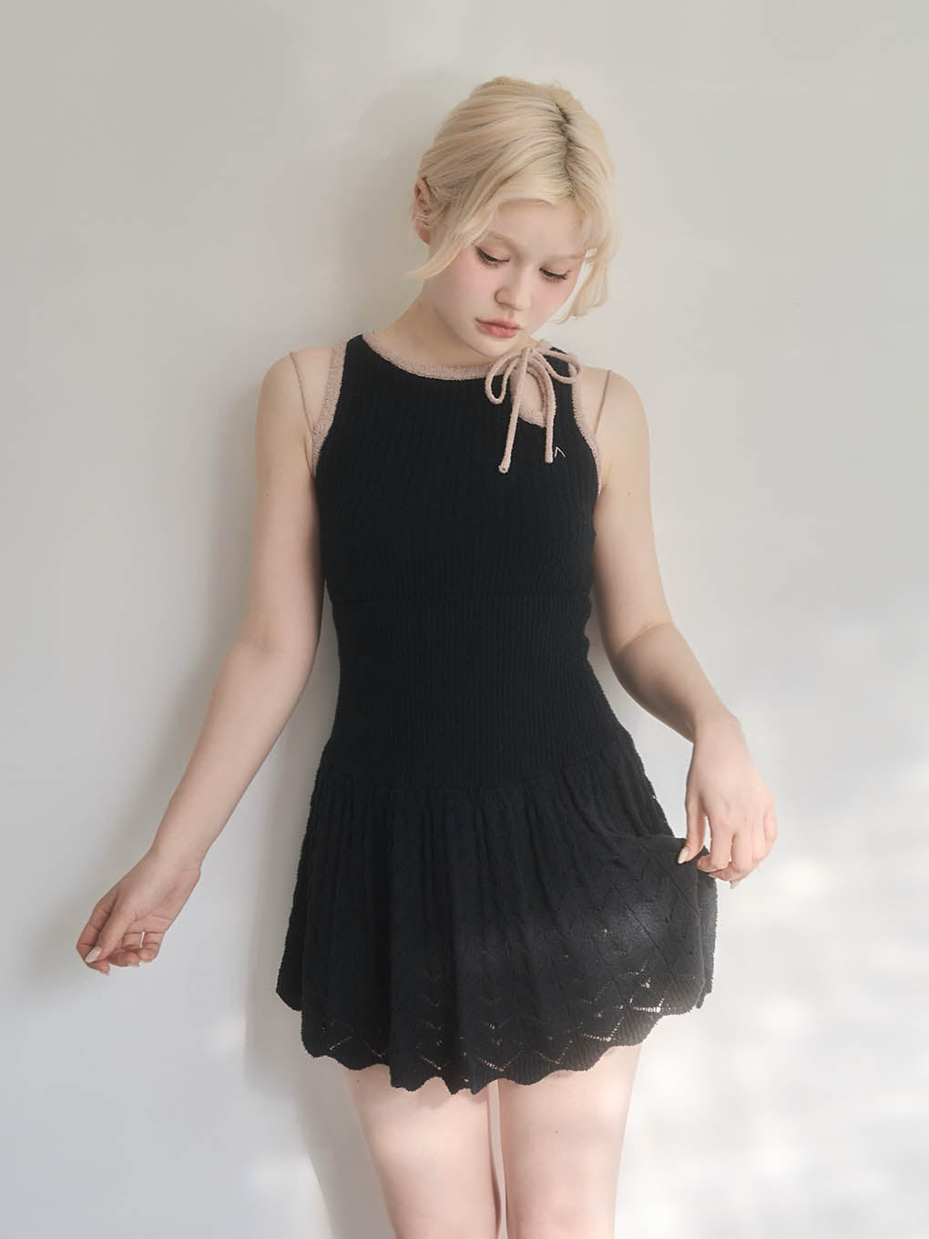 ANDMARY】Heart crochet mini dress