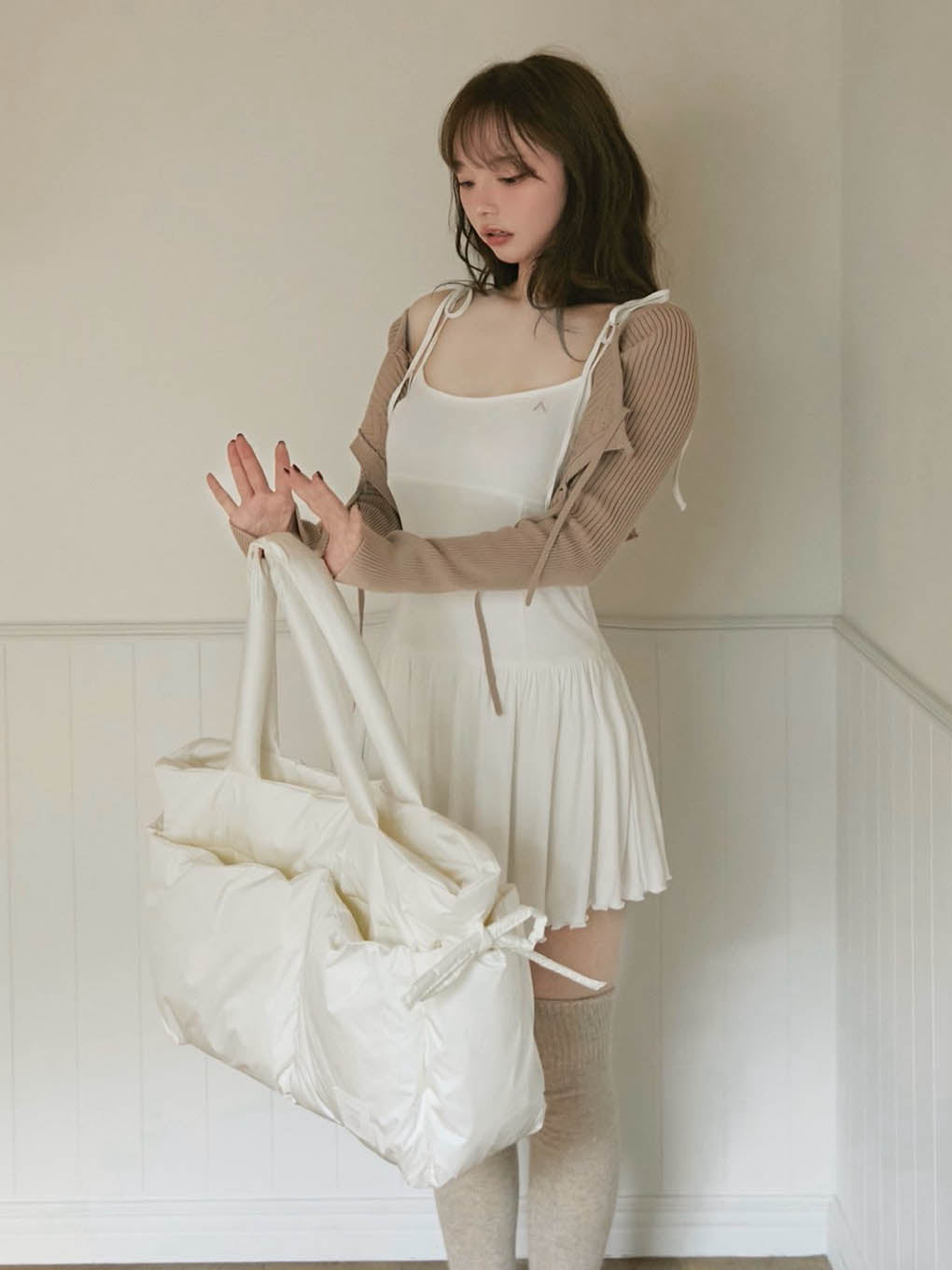 Nei knit set flare dress