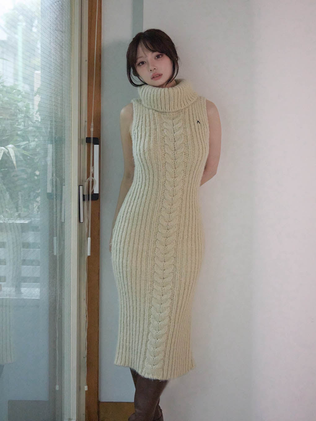 ANDMARY】Jose knit cardigan set dress