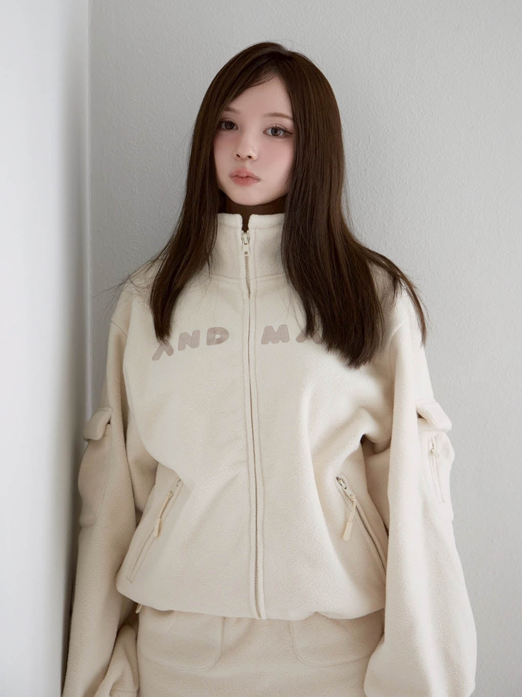ANDMARY】Mary logo fleece jacket