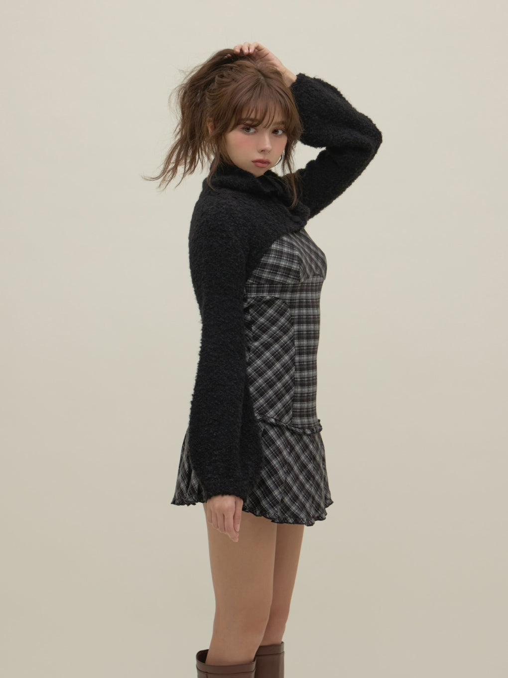 ANDMARY】Lulu check set mini dress