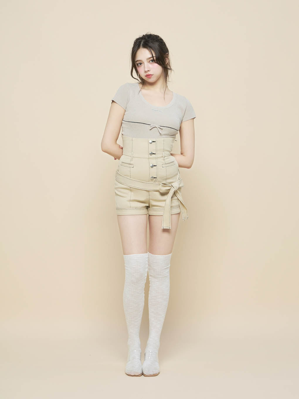 ANDMARY】Putty ribbon tops