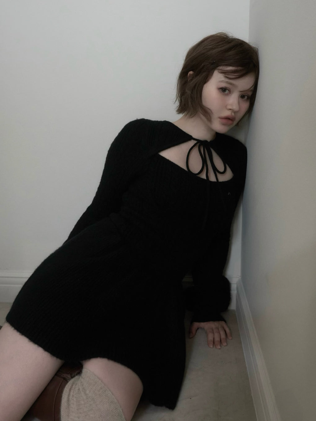 ANDMARY】Amy cable flare mini dress