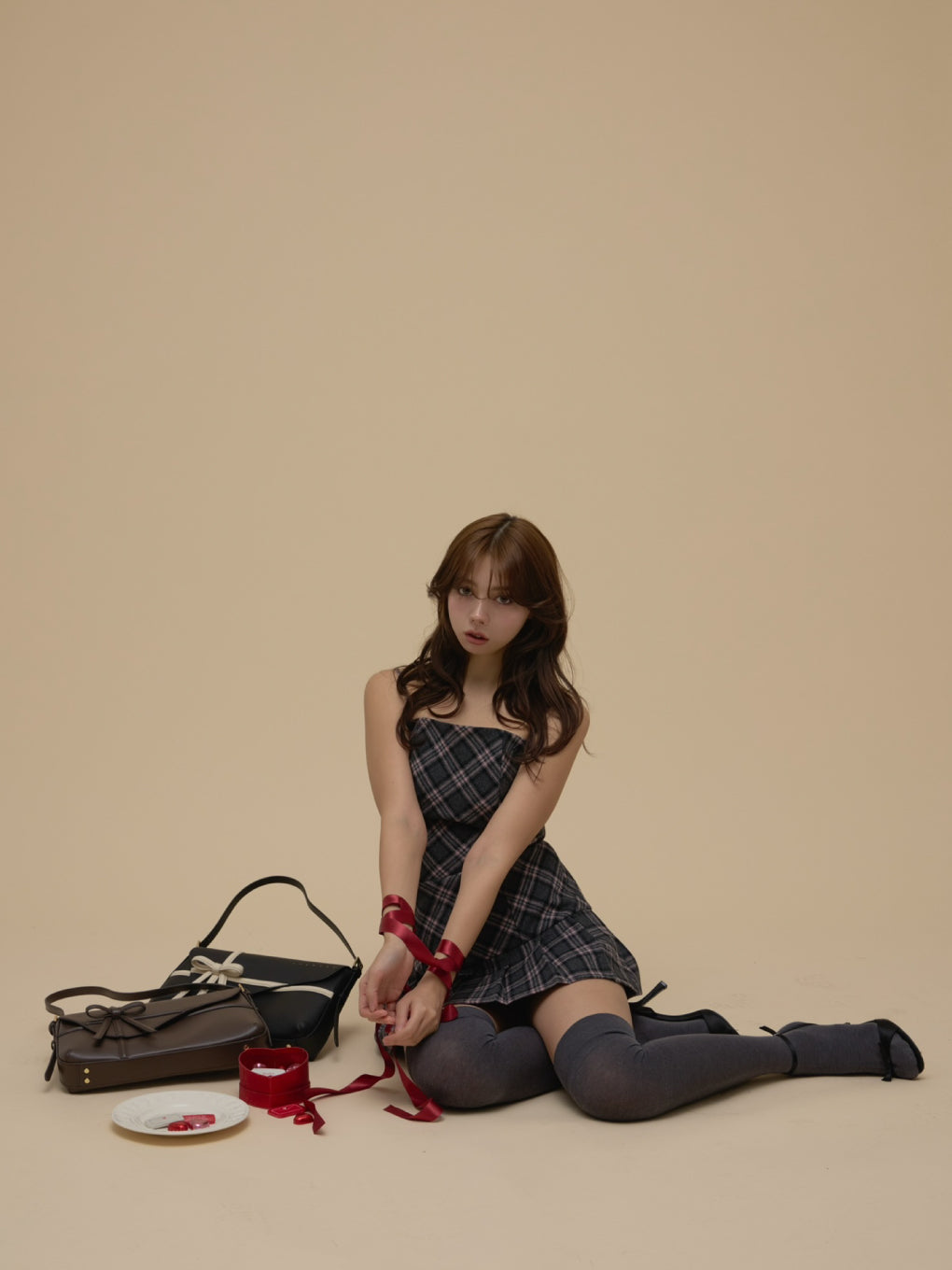 ANDMARY】Selena check mini dress