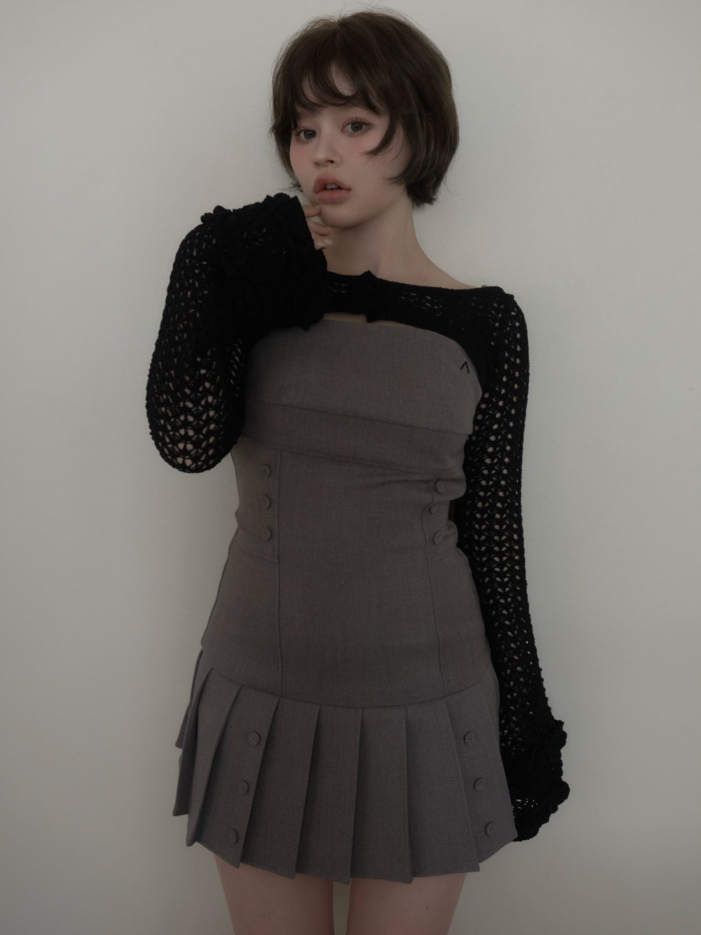 ANDMARY】Grenda pleats set mini dress