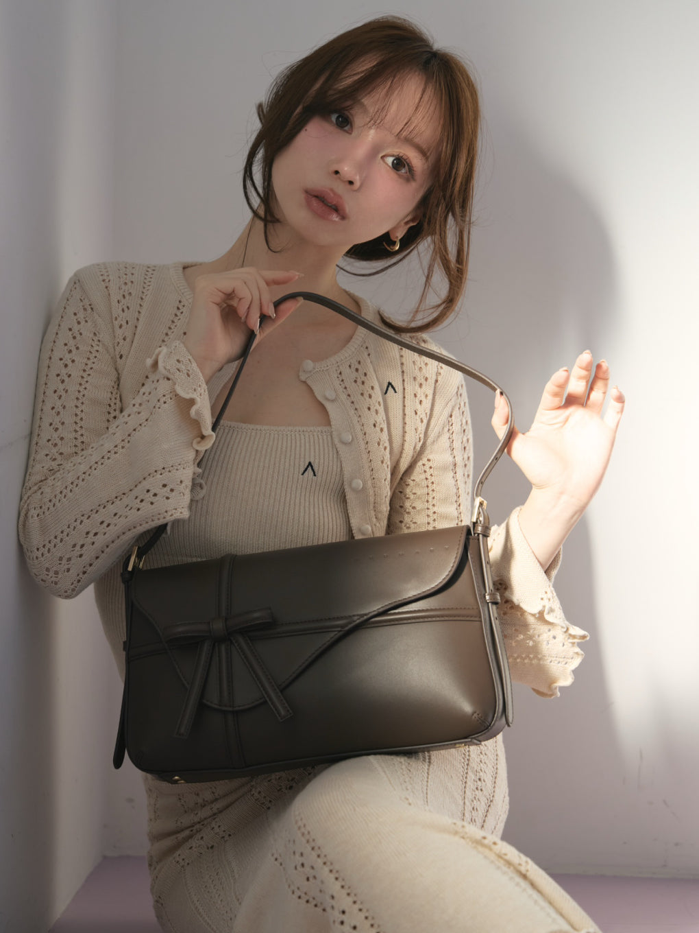 ANDMARY】Valentine ribbon leather bag