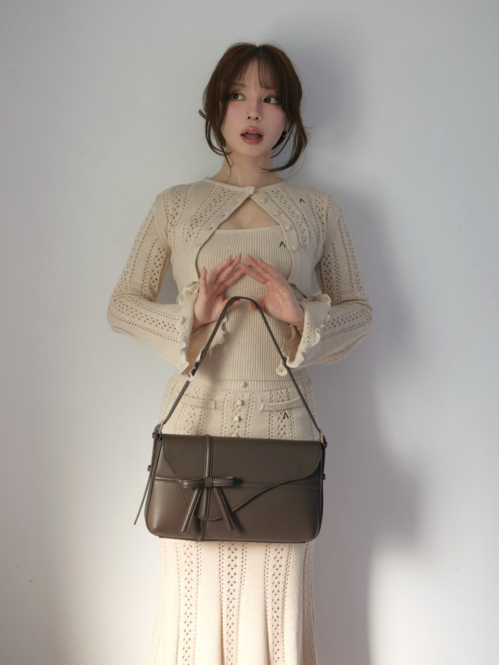 ANDMARY】Valentine ribbon leather bag