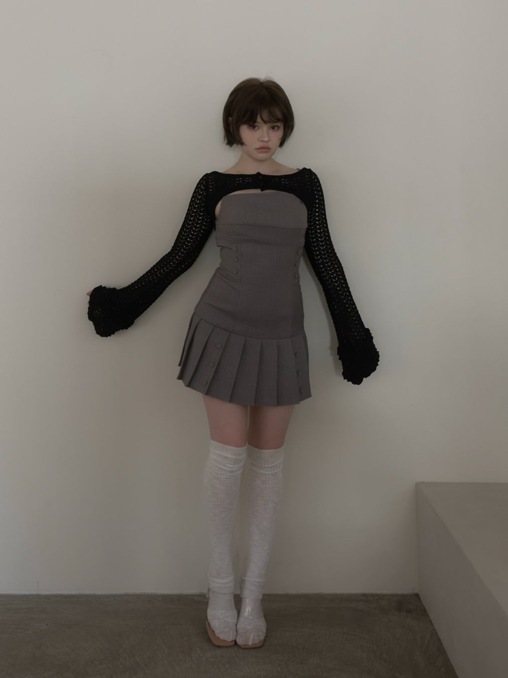 ANDMARY】Grenda pleats set mini dress