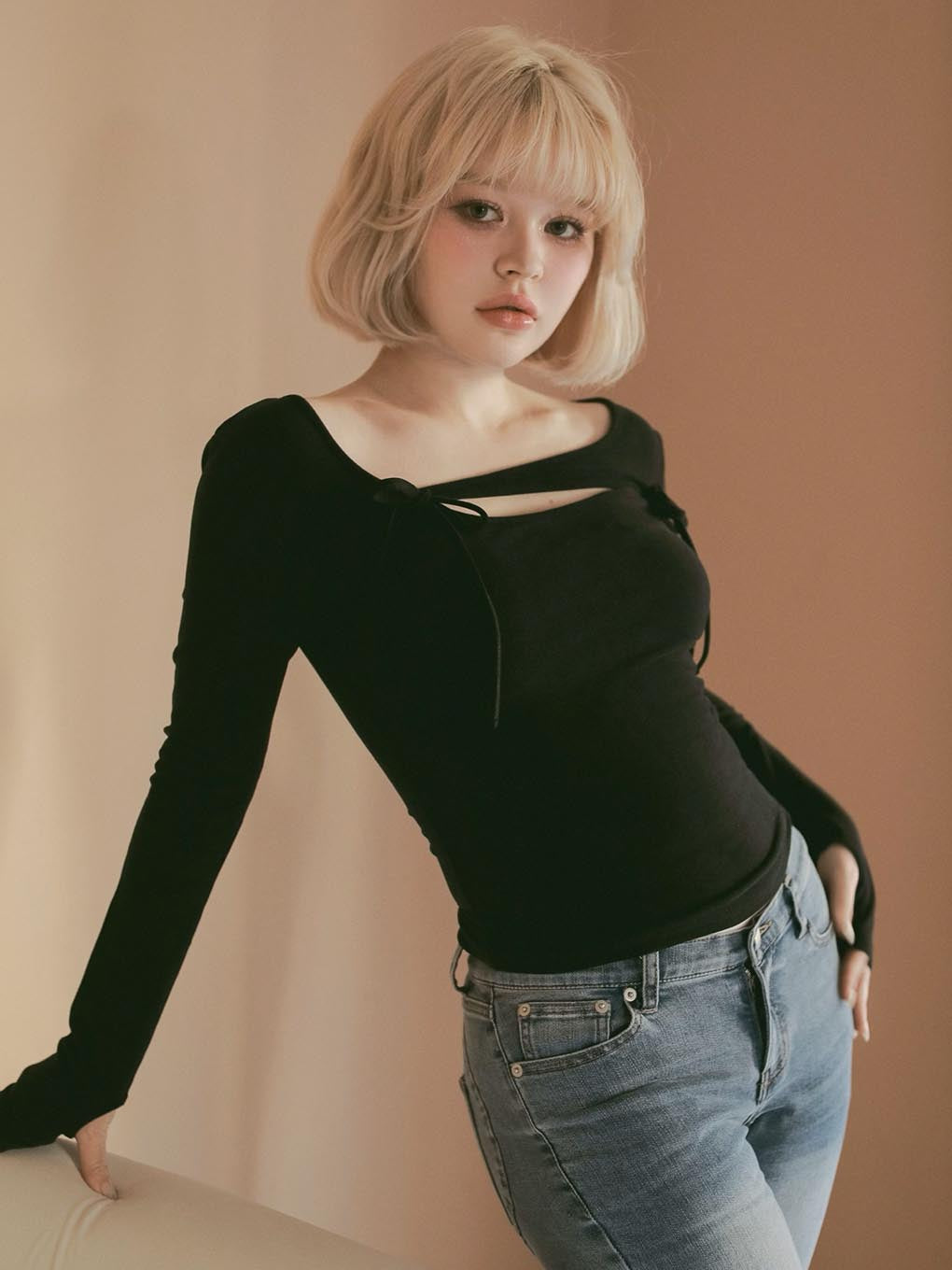 ANDMARY】Ami ribbon tops