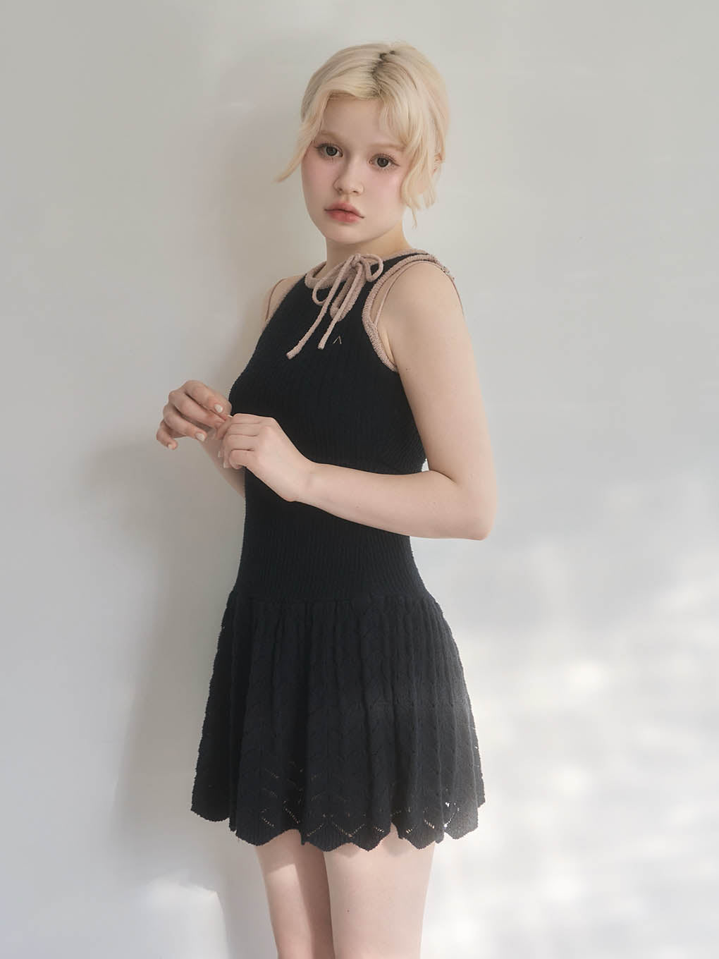 ANDMARY】Heart crochet mini dress