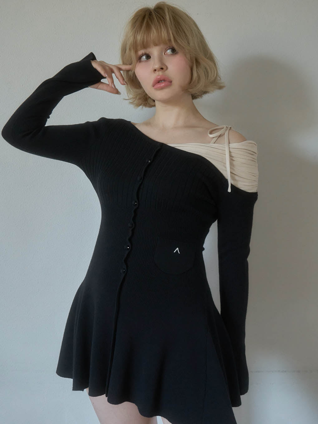 Helen knit flare mini dress