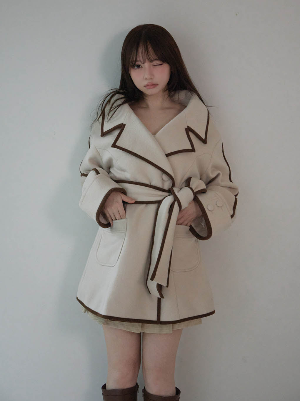 ANDMARY】Ange wool short coat