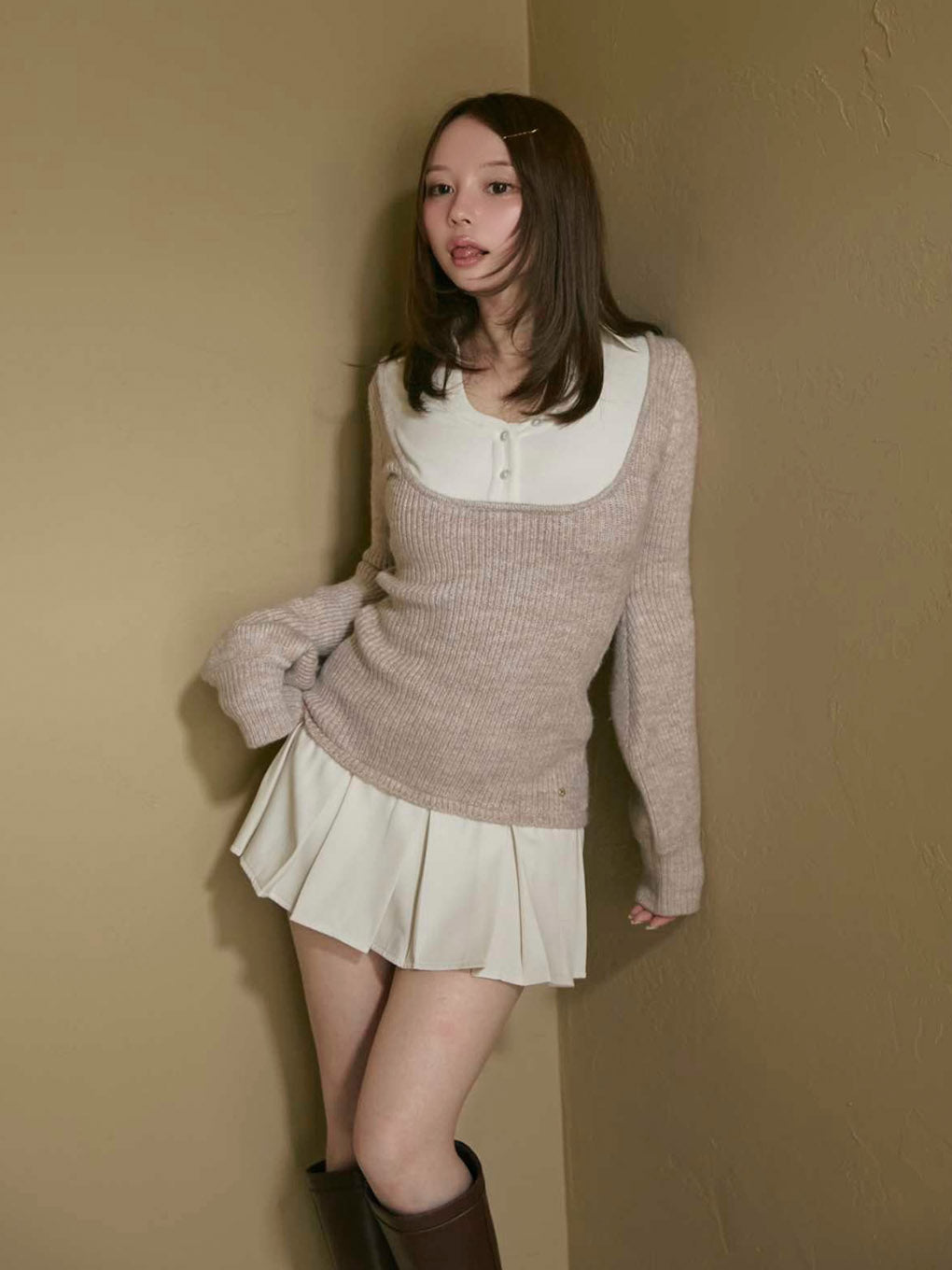 andmary Demi layered mini dress アンドマリー