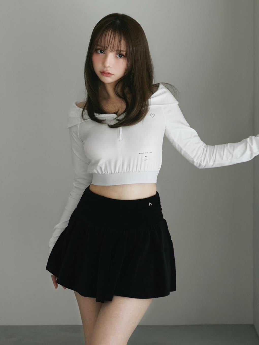 ANDMARY Mary logo knit tops black 黒 ANDMARY】Mary logo knit tops