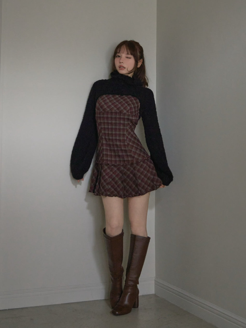 ANDMARY】Lulu check set mini dress