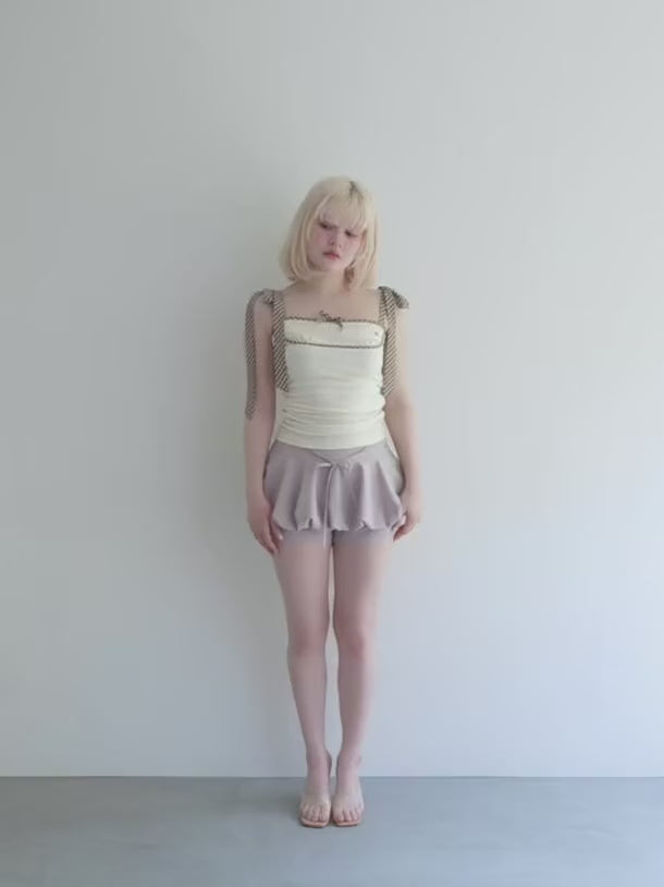 ANDMARY】Alice check ribbon tops