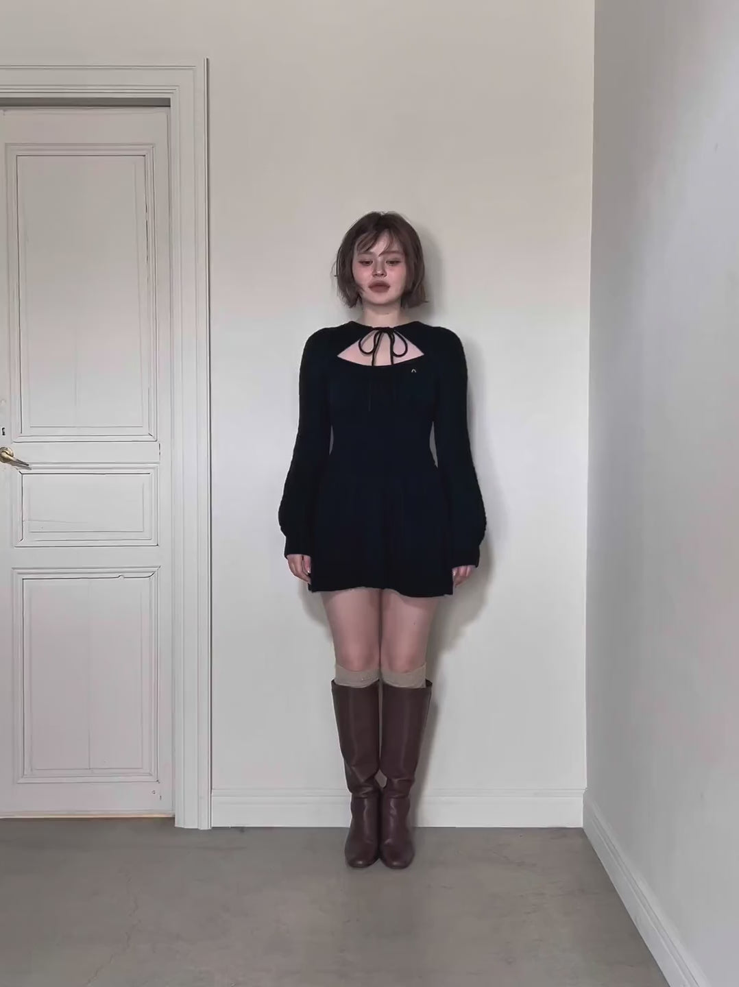 ANDMARY】Amy cable flare mini dress