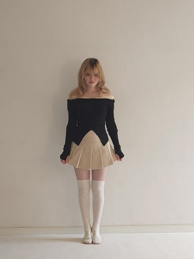 ANDMARY】Lazy tulle knit tops