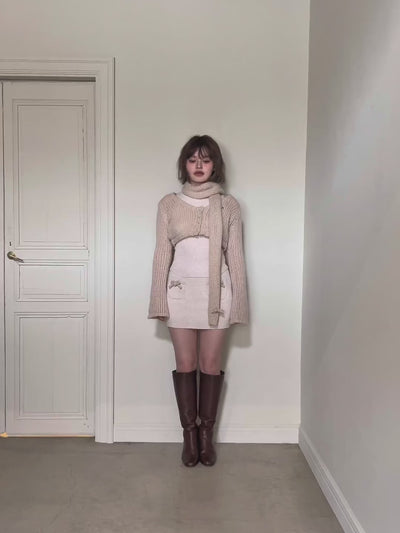 ANDMARY】Zoff muffler knit set up