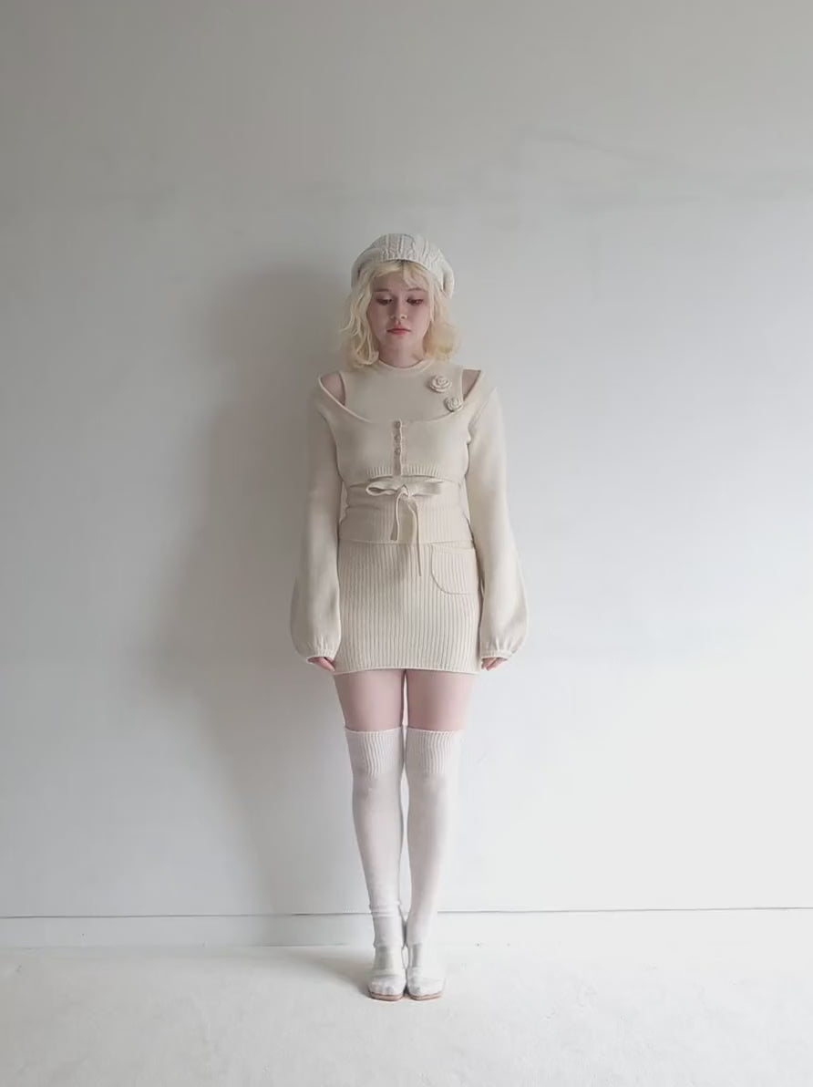 ANDMARY】Flower knit set up