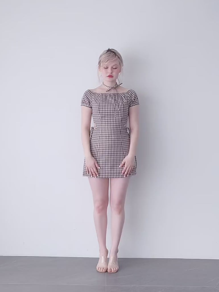 ANDMARY】Becky check mini dress