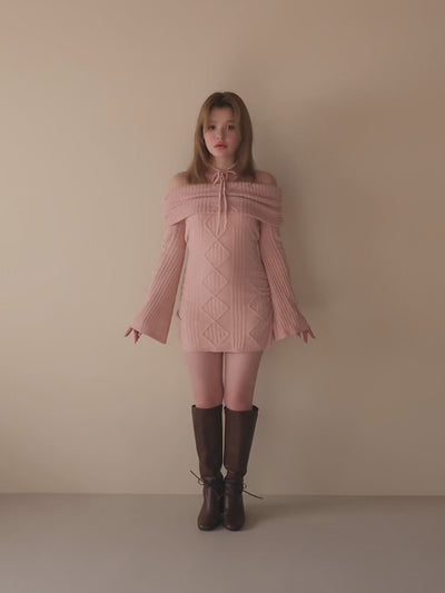 ANDMARY】Cameron cable knit mini dress