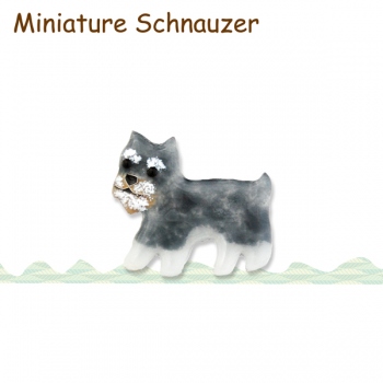 花白組・犬ピンブローチ ミニチュアシュナウザー「安藤七宝店