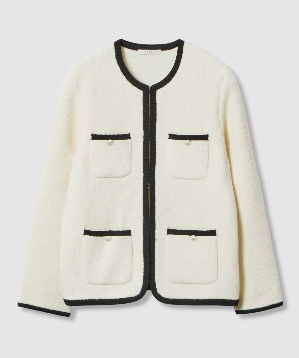 ウールブークレポケットロング カーディガン|ANAYI OFFICIAL ONLINE