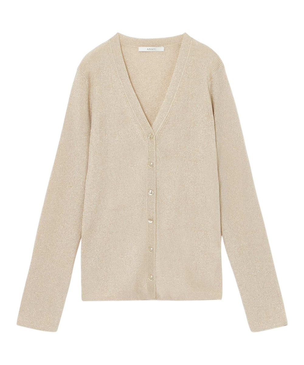 ラメリブVネック カーディガン|ANAYI OFFICIAL ONLINE STORE｜アナイ