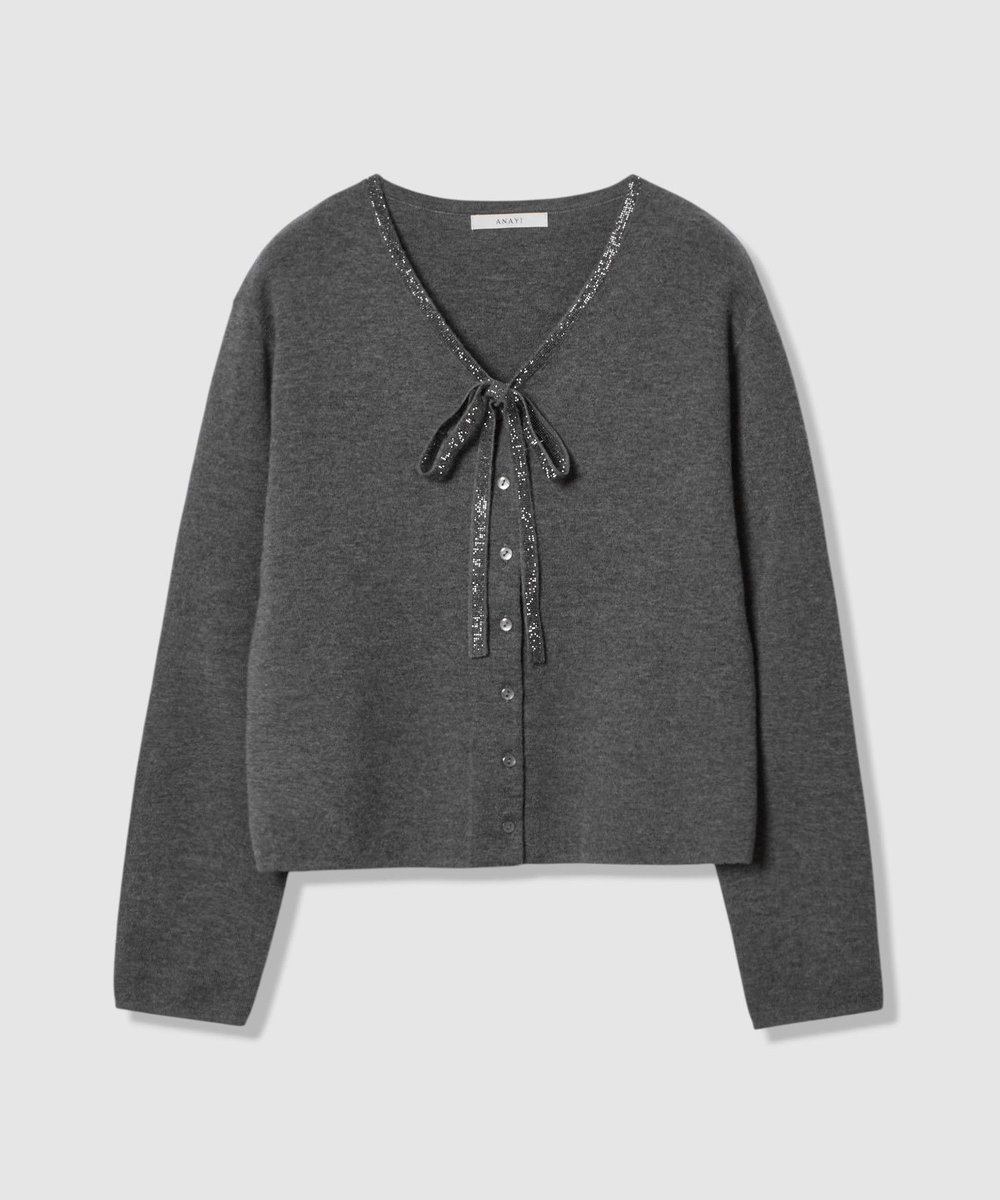 ステップビジューVネックカーディガン|ANAYI OFFICIAL ONLINE STORE