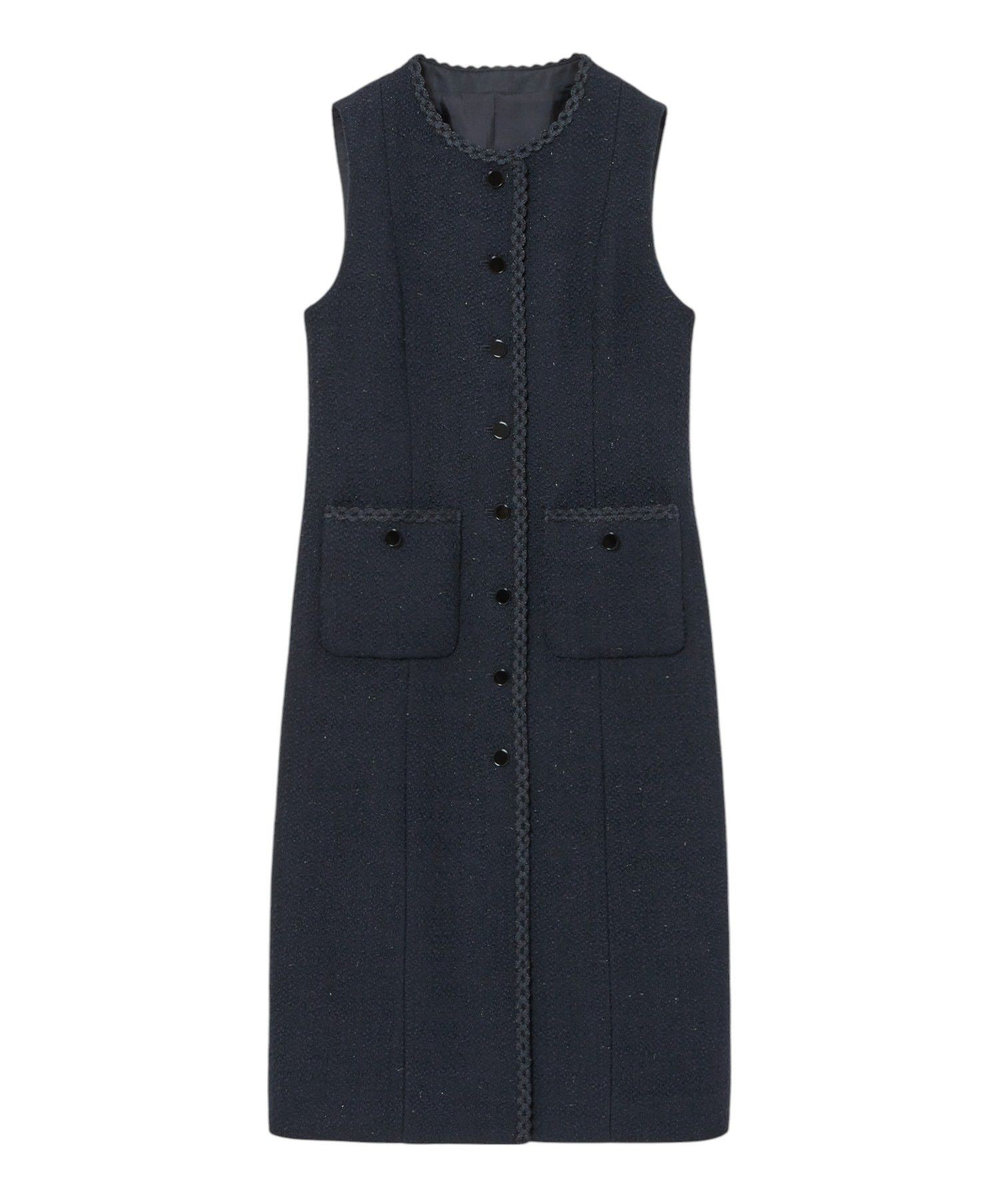 セットアップ対応商品】ラメスラブツイードジレワンピース|ANAYI