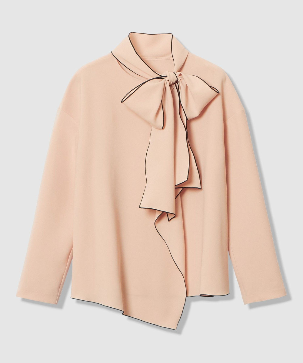 Eternal Line 2026】ストレッチクロス配色ボウタイ ブラウス|ANAYI