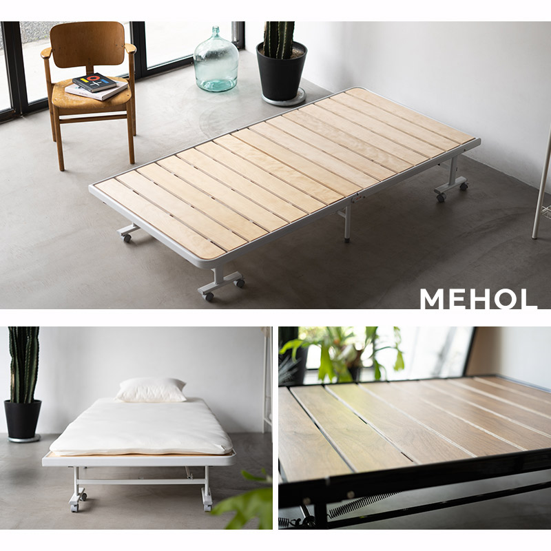 折りたたみ すのこベッド シングル ロータイプ メホール 組立不要 除湿