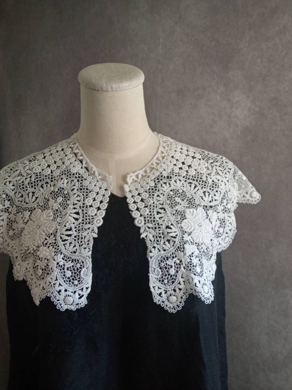 一点物※フランスアンティーク ギュピーヌレースのつけ襟 - AngelicaLeaf
