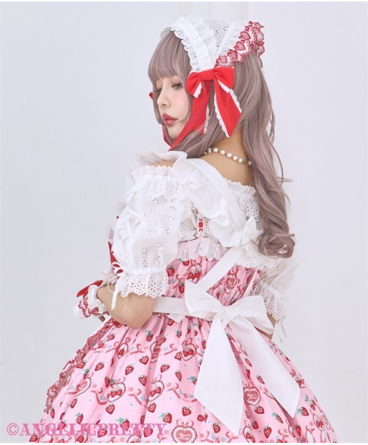 Jumperskirts] Strawberry Cake Party Shirred Jumperskirt