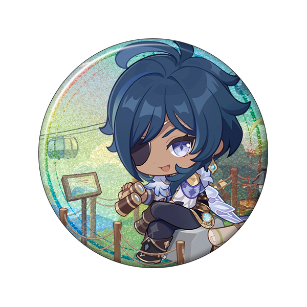 グリッター缶バッジ – ガイア | 原神展～たびごころの赴くままに～