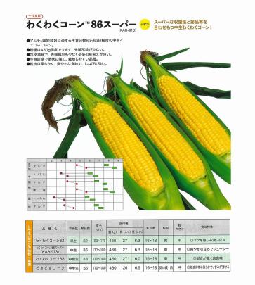 トウモロコシ】わくわくコーン86スーパー〔一代交配〕 | 野菜・草花の