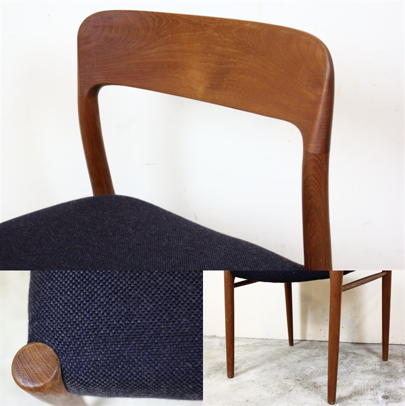 J.L.モラー（J.L.Moller） No.75 北欧 ダイニングチェア ネイビー