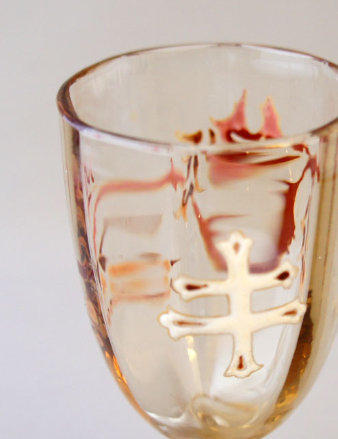 エミール・ガレ「アザミ文 リキュールグラス」《アンティックかとう》