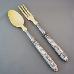 フランス「サラダサーバー フォーク&スプーン セット」《アンティック