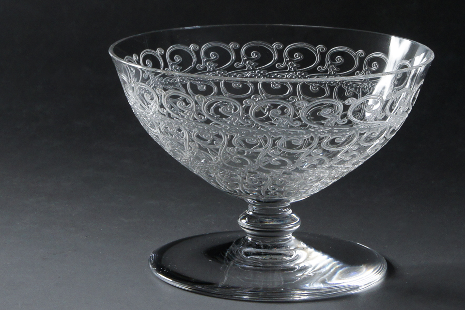 Baccarat オールドバカラ バンブーローズ 小型 クリスタルガラスの